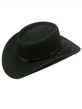 Twister Gambler Crushable 100% Wool Hat, Black, Size Large, Cowboy